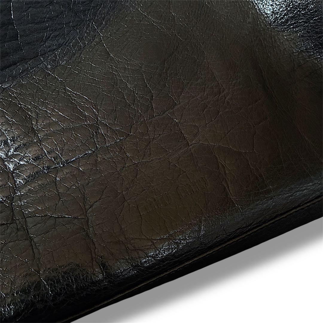 バッグ 00s miumiu archive leather boston bag