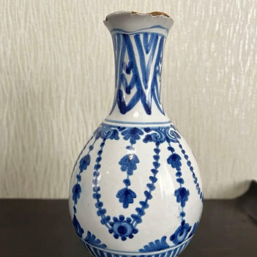 ヌヴェール窯　ファイアンス　徳利　花瓶