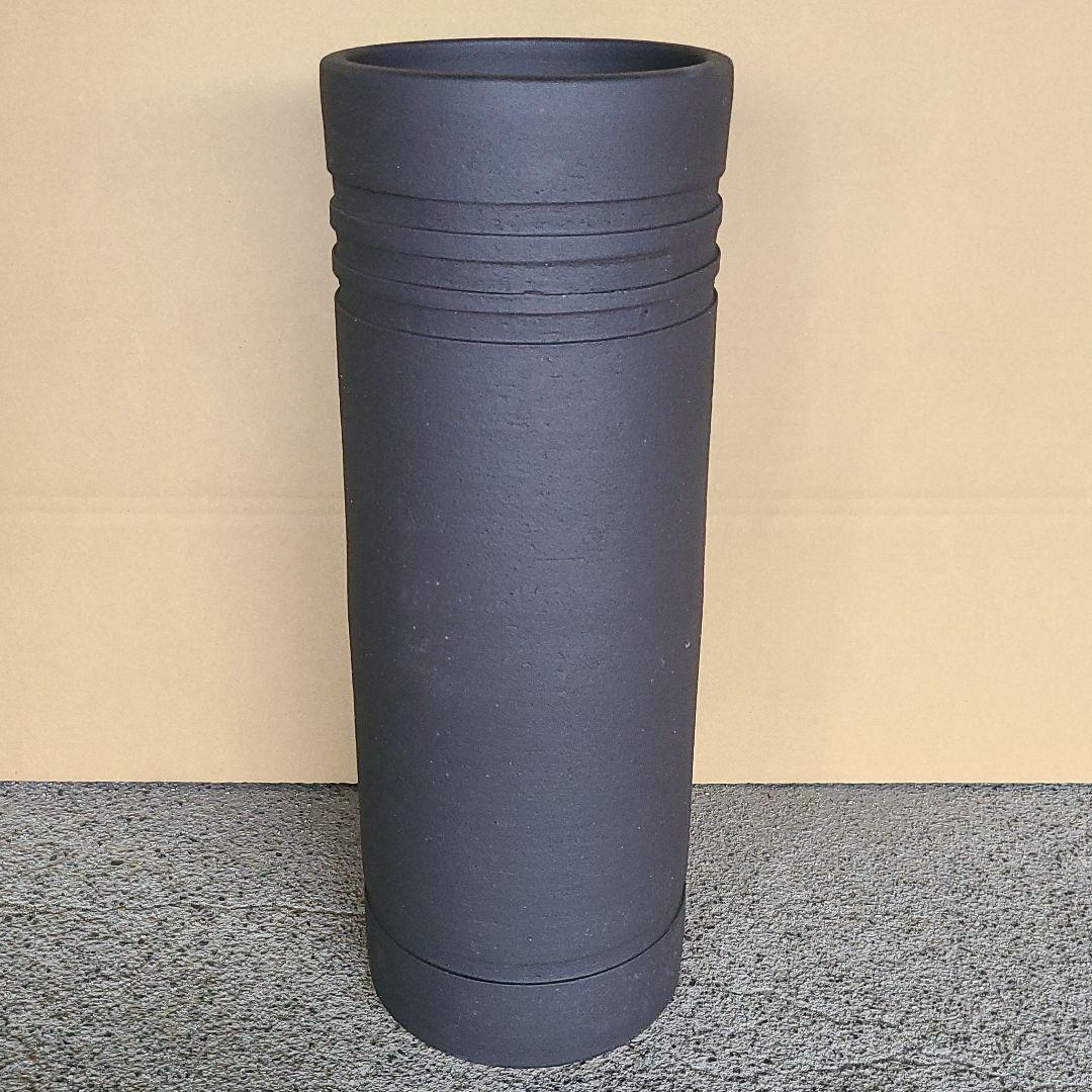 信楽焼傘立て 線彫 高さ５７cm
