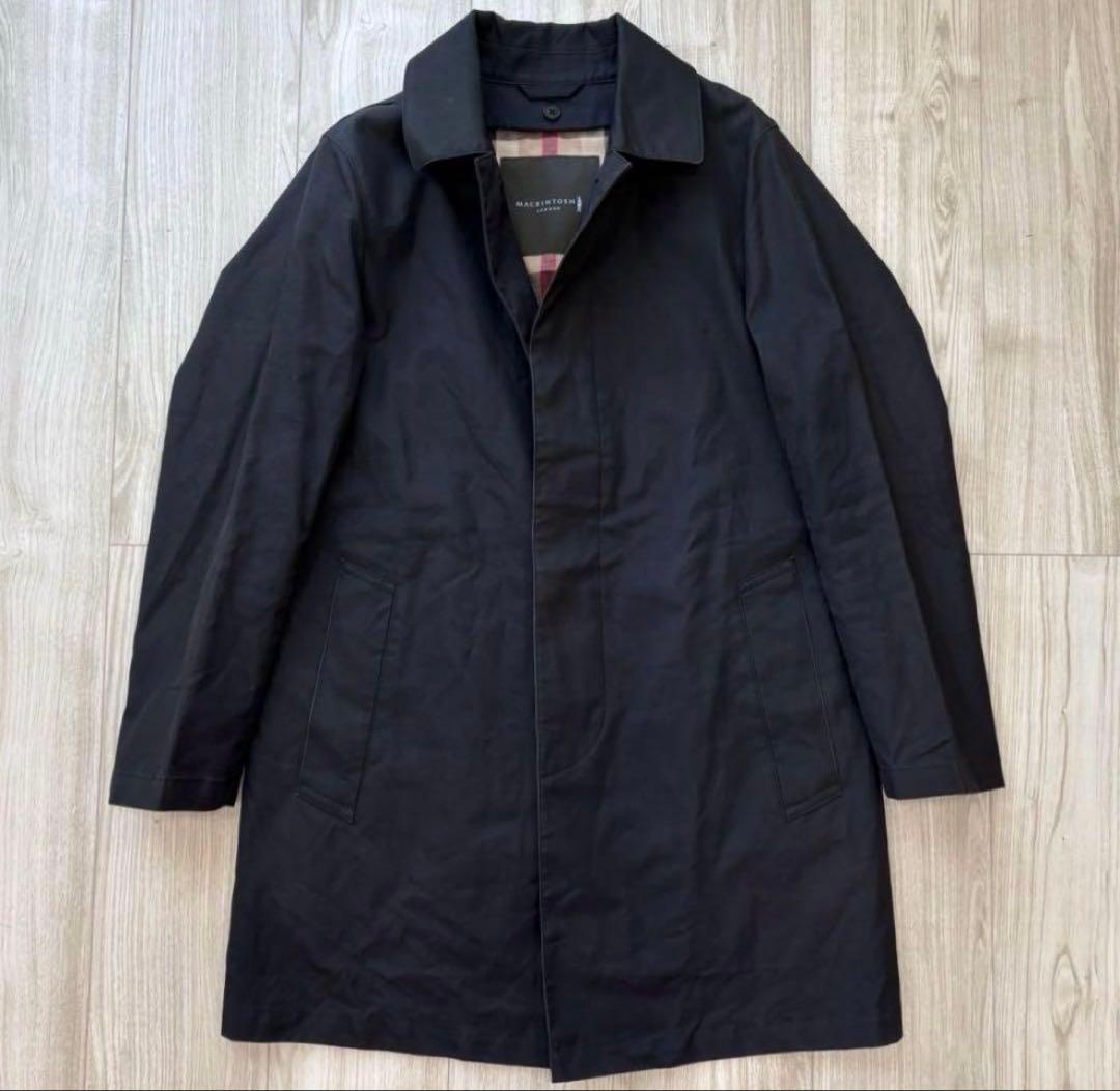 MACKNTOSH LONDON ゴム引きコート ライナー付ブラック 38