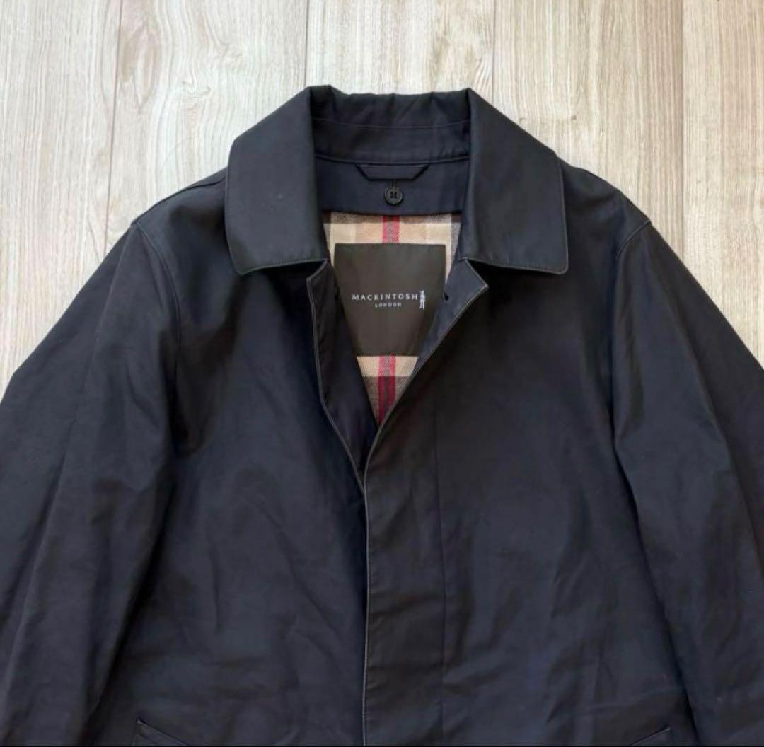 MACKNTOSH LONDON ゴム引きコート ライナー付ブラック 38