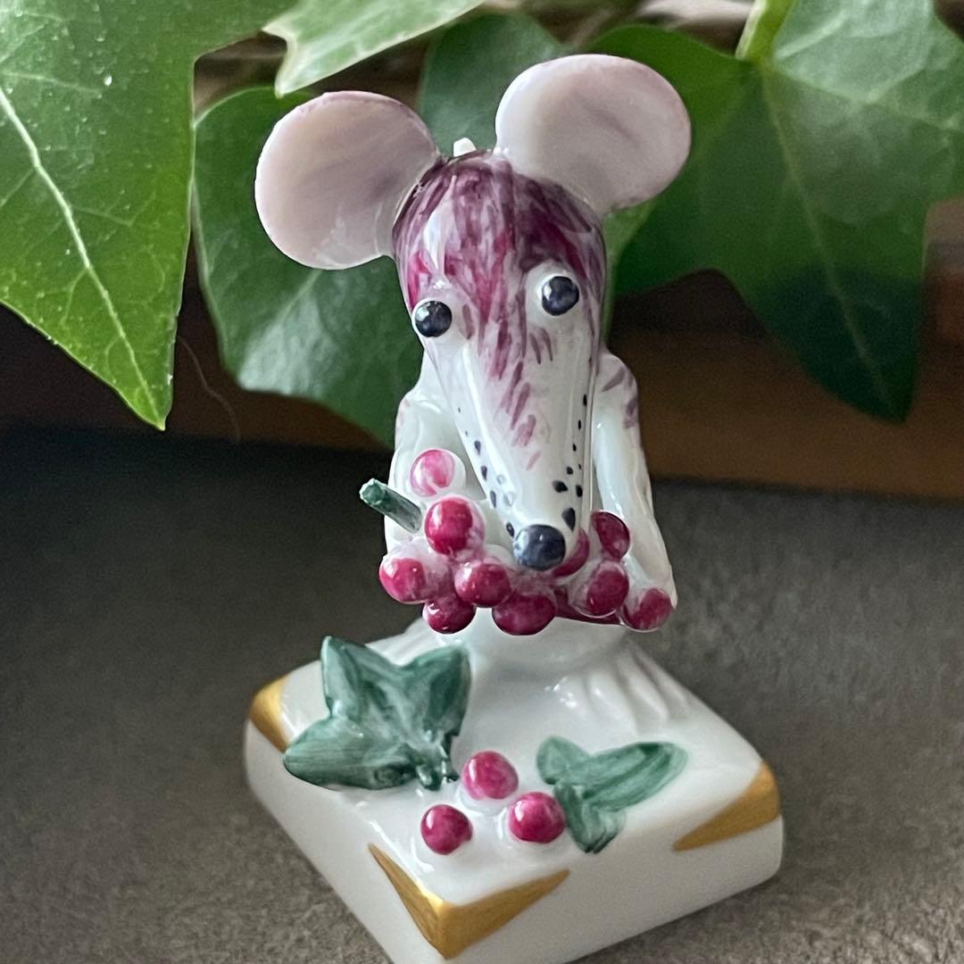 Meissen マイセン ミニ干支 ネズミ&ブドウ