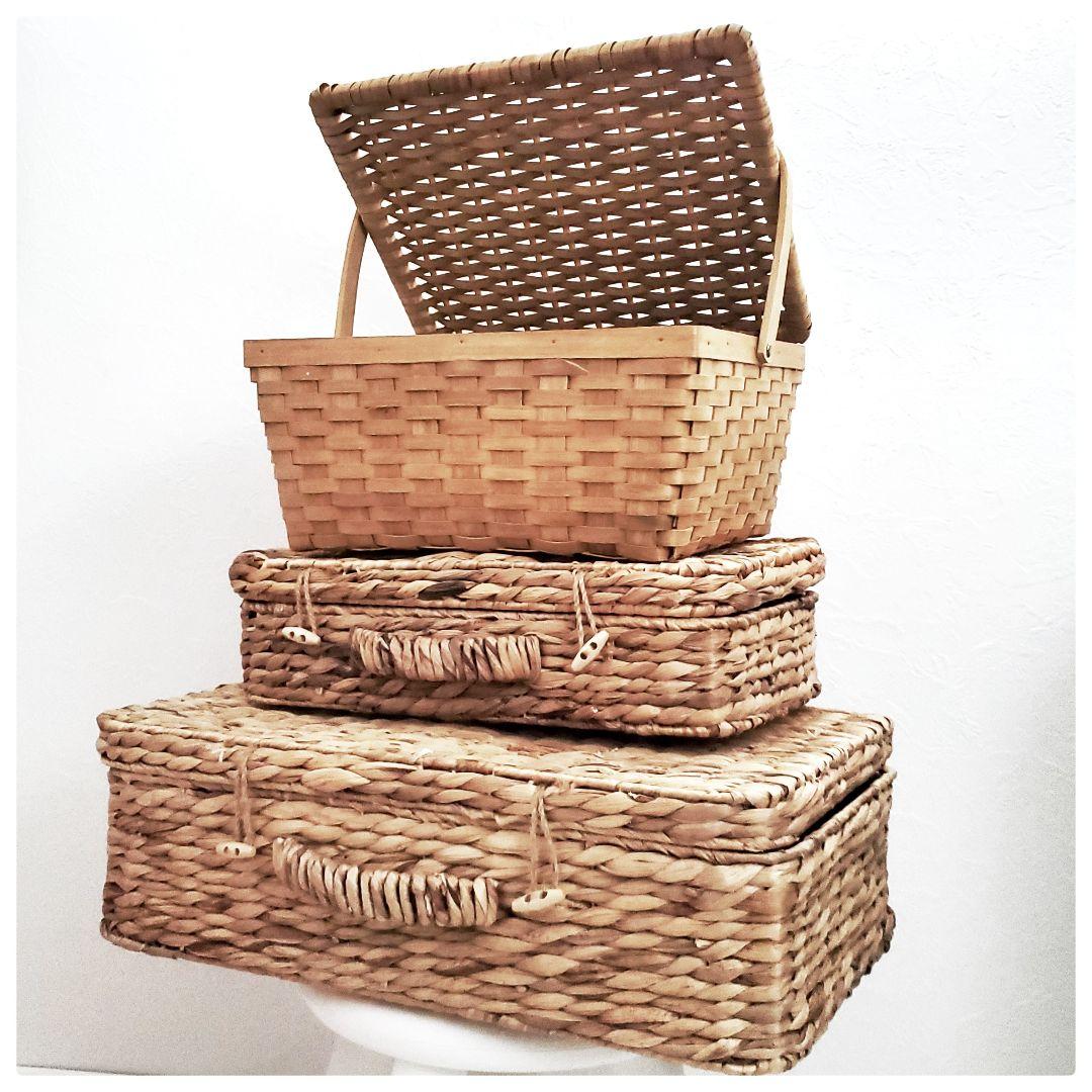 天然素材 収納バスケット ロケーション 撮影 ブース 3点セット