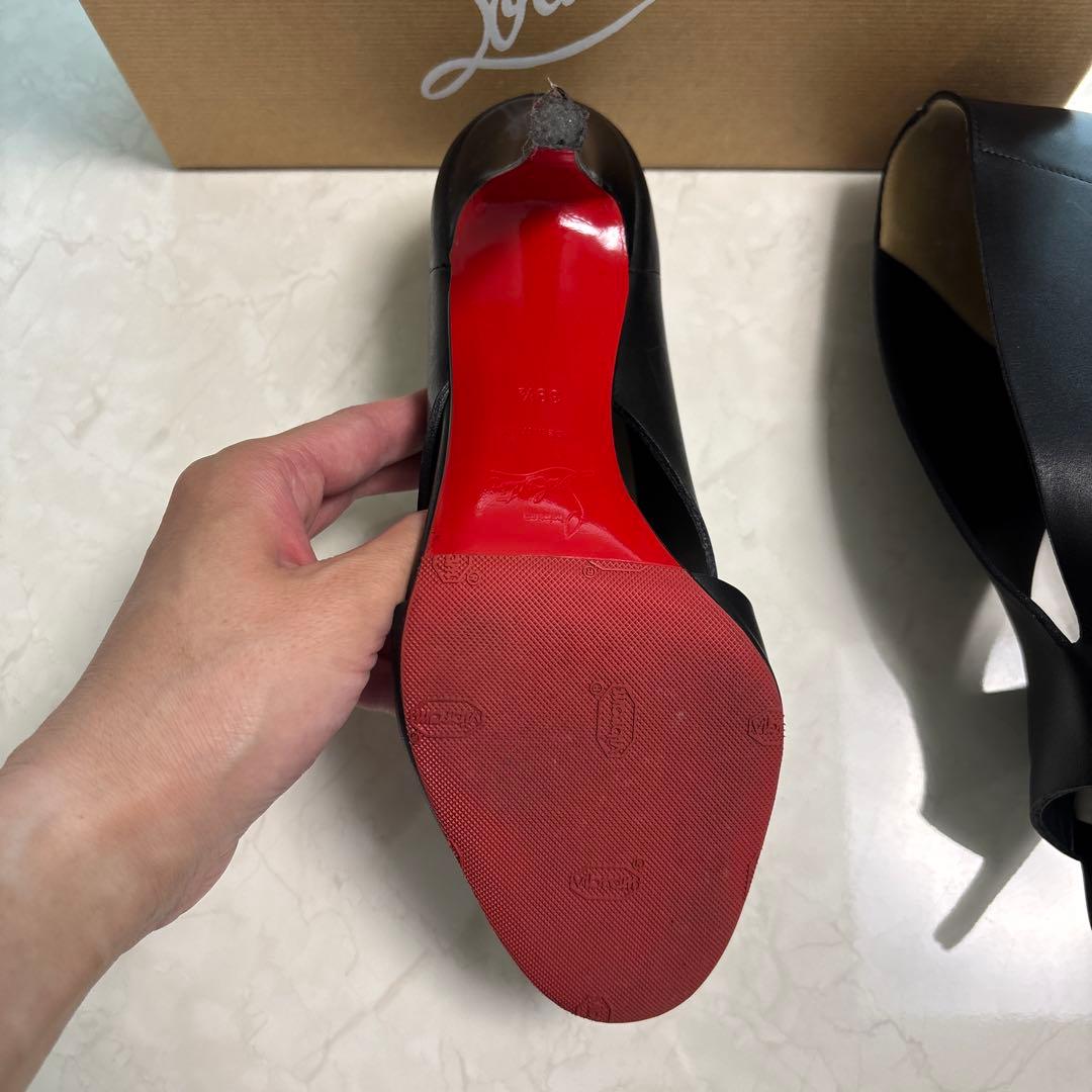 Christian Louboutin ブラックオープントゥヒール　39 1/2