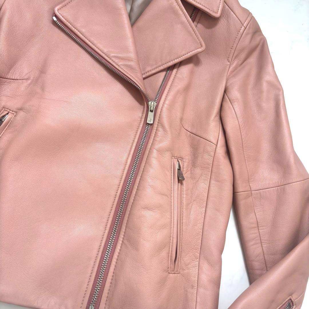 極美品✨アナイ ダブルライダースジャケット ラムレザー 現行タグ 希少色 38