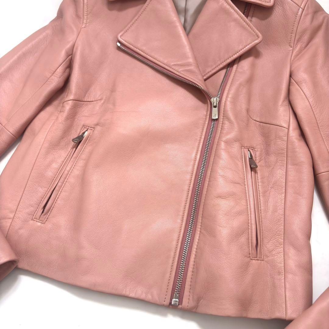 極美品✨アナイ ダブルライダースジャケット ラムレザー 現行タグ 希少色 38