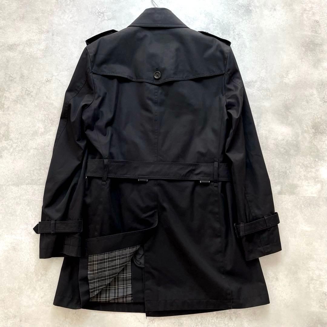 バーバリーブラックレーベル トレンチコート ライナー付 ベルト 黒 L 2way
