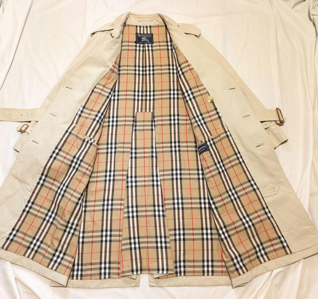 【Burberrys】80sイングランド製クラシックトレンチコート　アイボリー系