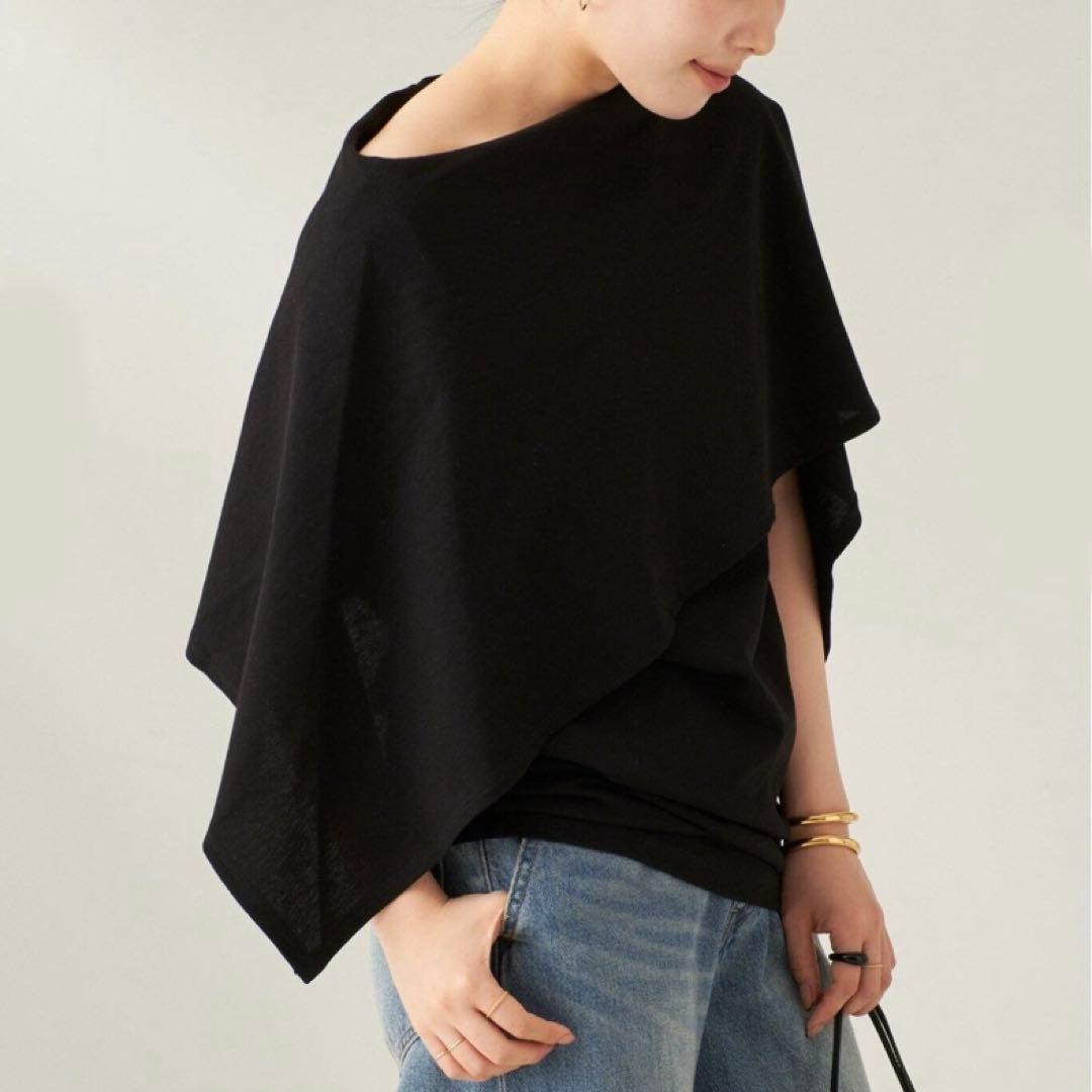 プラージュ plage shawl Tシャツ 定価1.5万円 ブラック マント