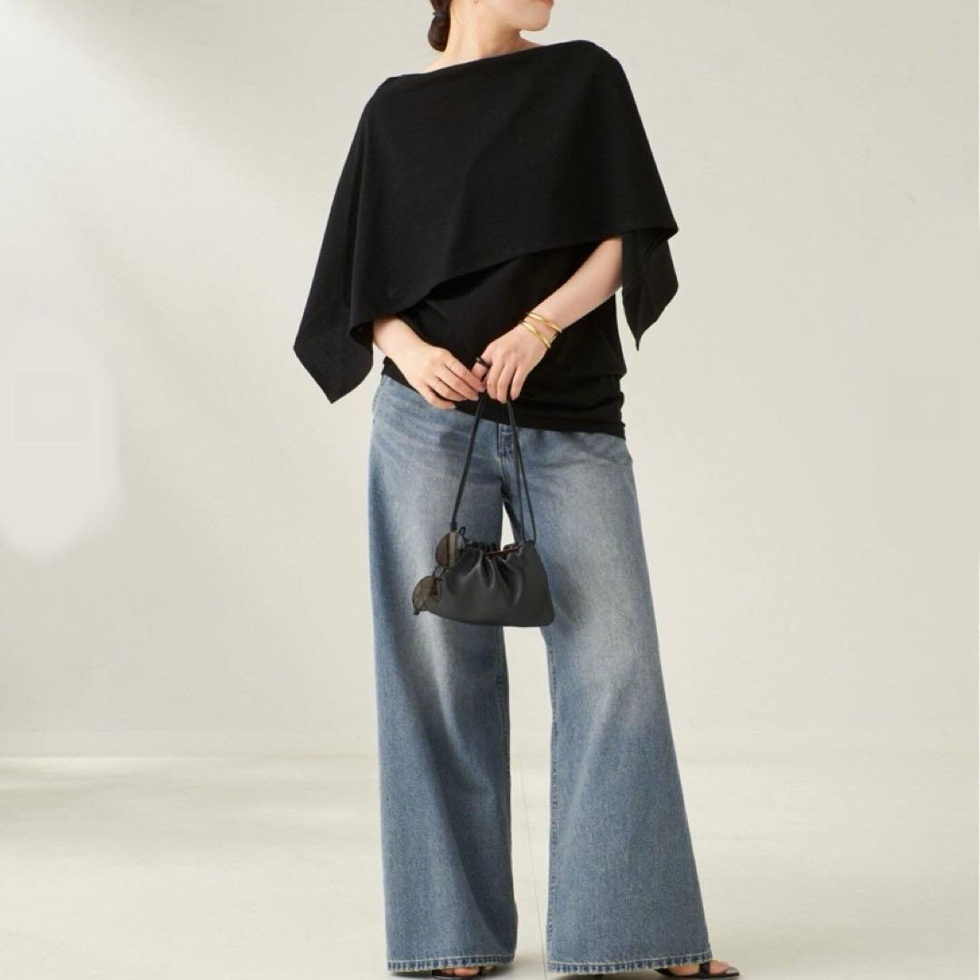 プラージュ plage shawl Tシャツ 定価1.5万円 ブラック マント