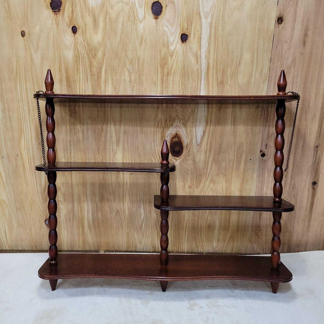 昭和レトロ ミッドセンチュリー najico 木製壁掛けラック 飾り棚 古家具