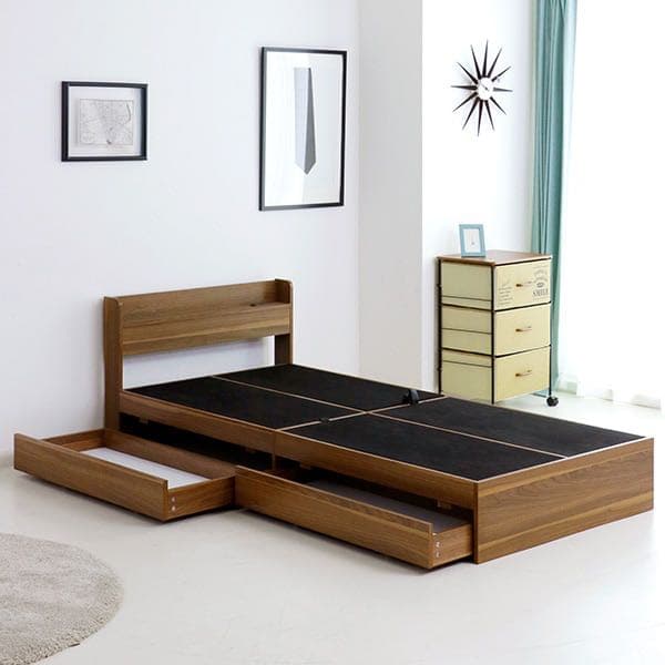 棚・コンセント・引出し付収納シングルベッド(WN S)