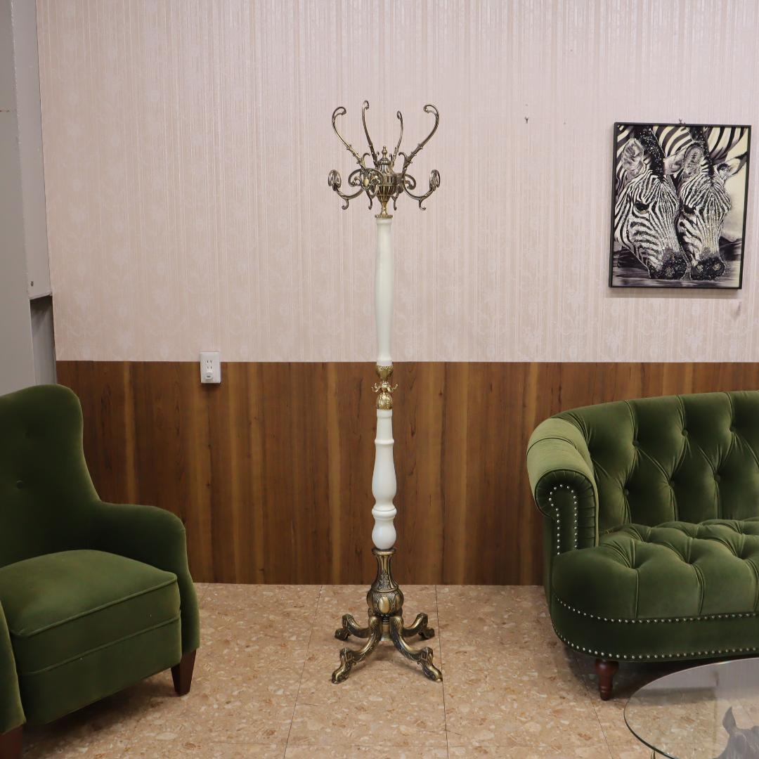 コートハンガー 玄関 ポールハンガー イタリア製 ホワイト コートハンガー