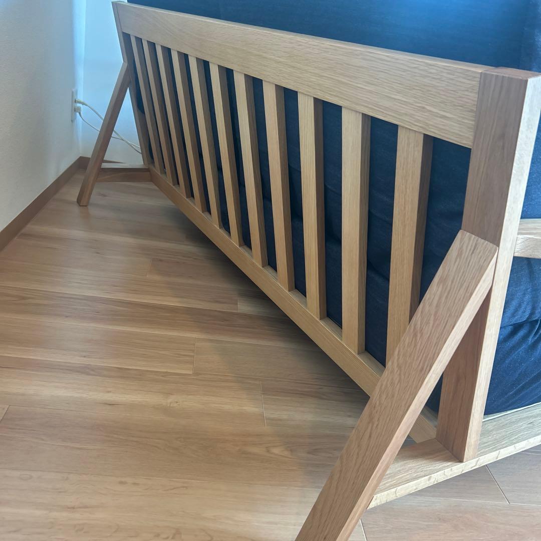 shinya　無印木製フレームソファ ウレタンポケットコイル2.5シーター