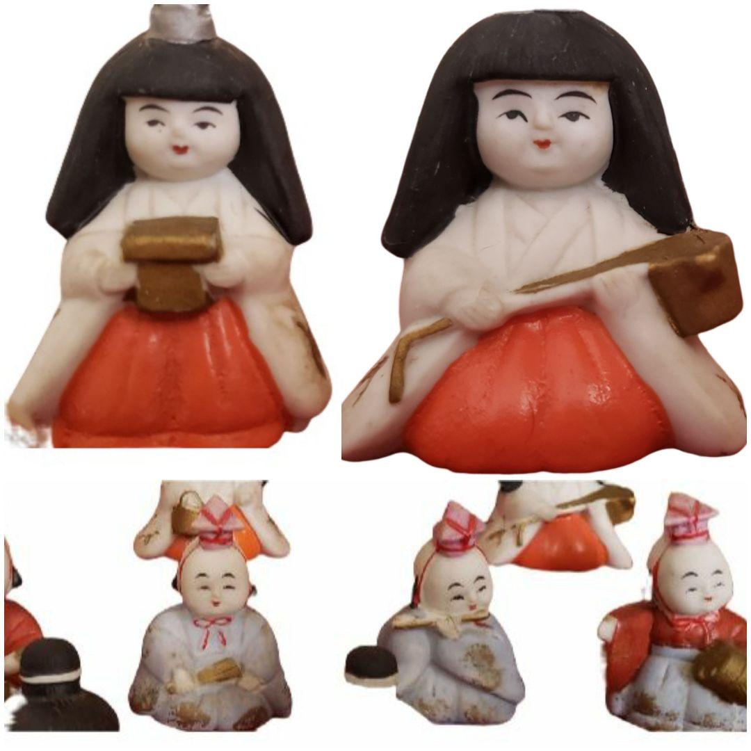 【専用】美品　訳　ヴィンテージのコンパクトなお雛様　全揃い　陶器　阪急デパート