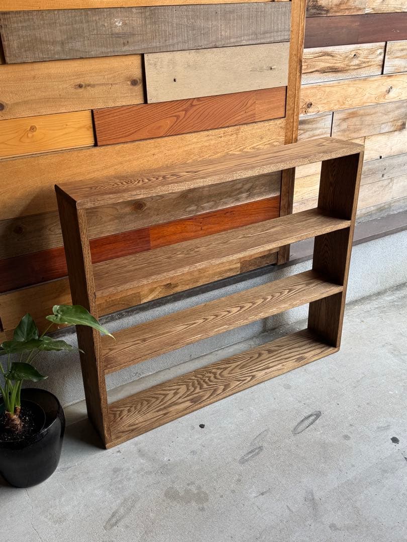 タモ無垢材の棚　スリムLサイズ