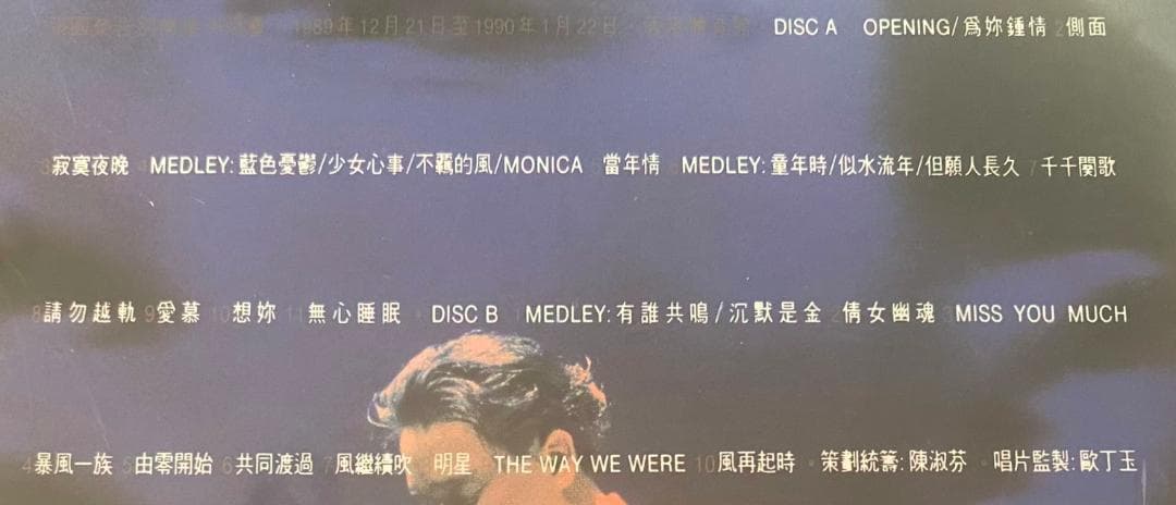 貴重廃盤2×CD－張國榮 レスリーチャン・1989～1990ファイナルコンサート