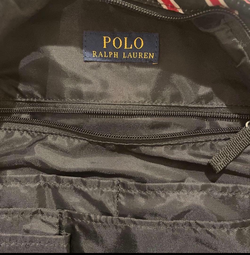 【良品】Ralph Lauren リュックサック ミニリュック ナイロン 黒赤