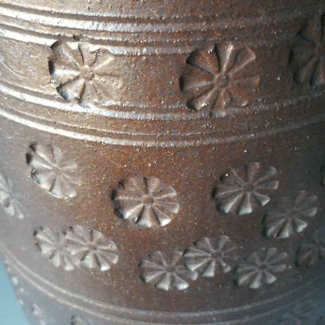 お値下げしました⤵信楽焼傘立て  耳付き三島紋 高さ４７cm