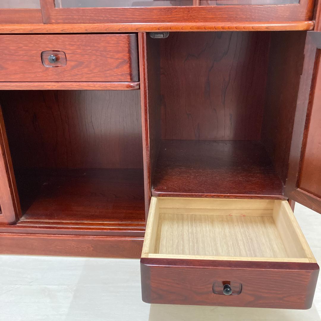 【カリモク】茶棚　水屋箪笥　飾り棚　キャビネット　茶箪笥　食器棚　古民家　和室