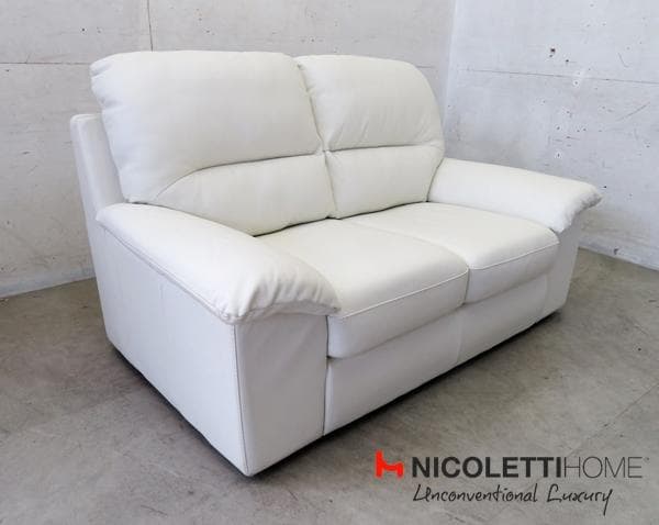 展示品■IDC■ニコレッティ■イタリア製■本革■2人掛けソファ■ホワイト■