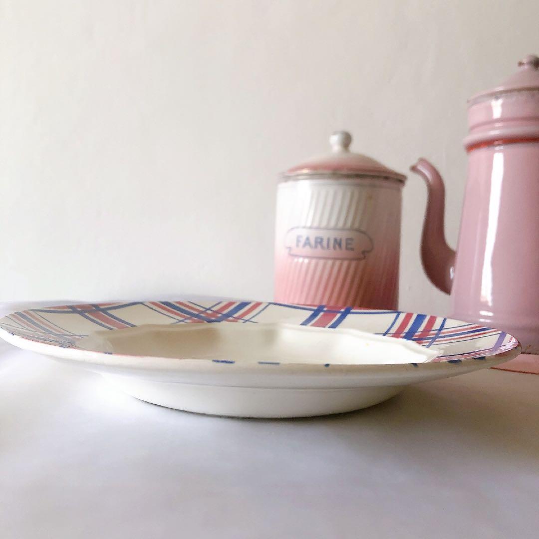 クレイユエモントロー HBCM スーププレート　C フランスアンティーク食器