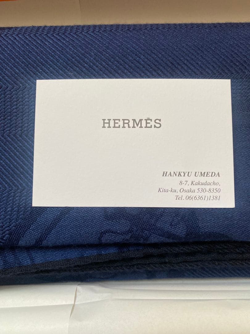 エルメス　ニューリブリス110 カシミアシルク　カシシル　カレジェアン