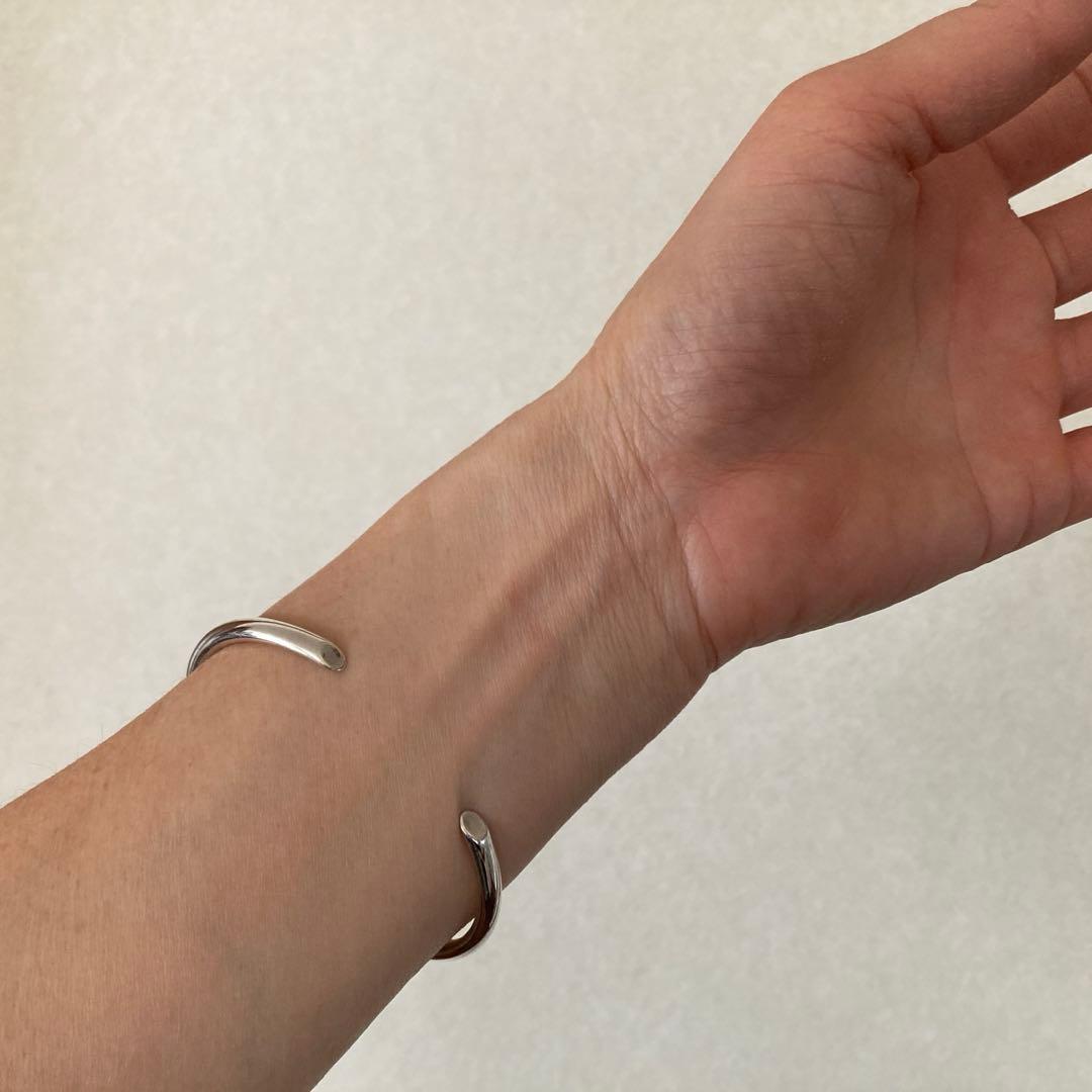 箱付【OXジュエリー】Silver Curve Bangle