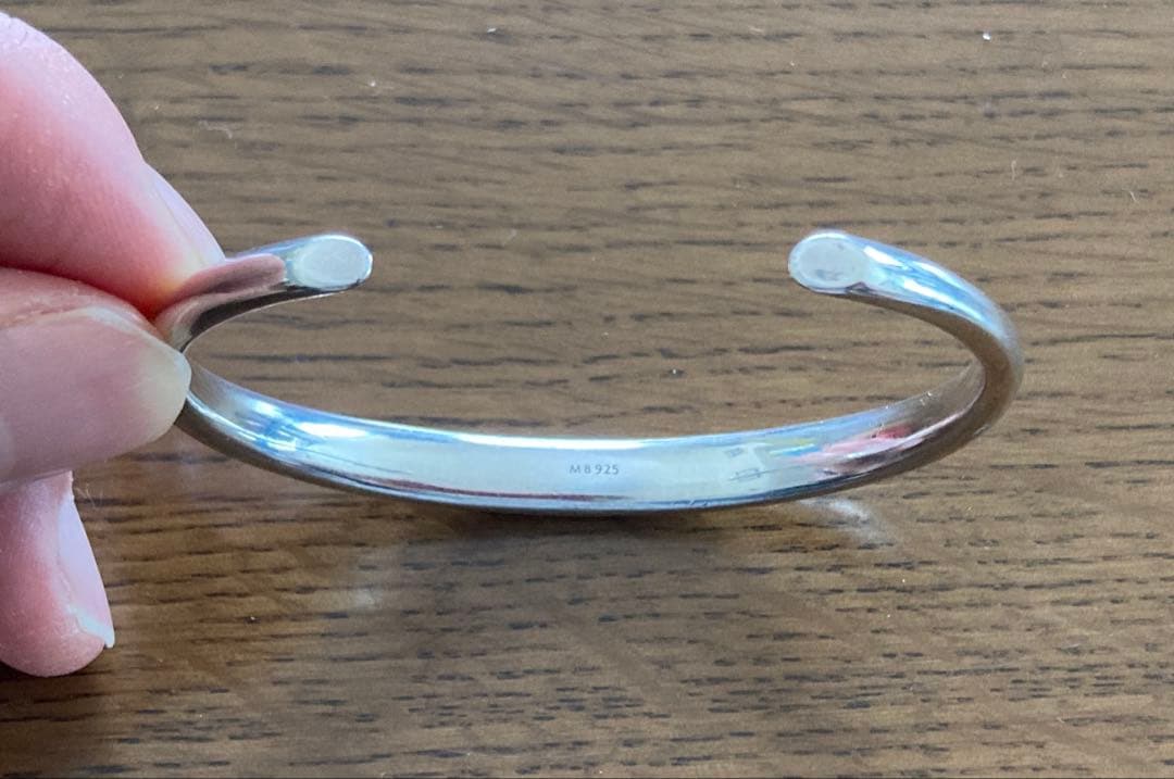 箱付【OXジュエリー】Silver Curve Bangle