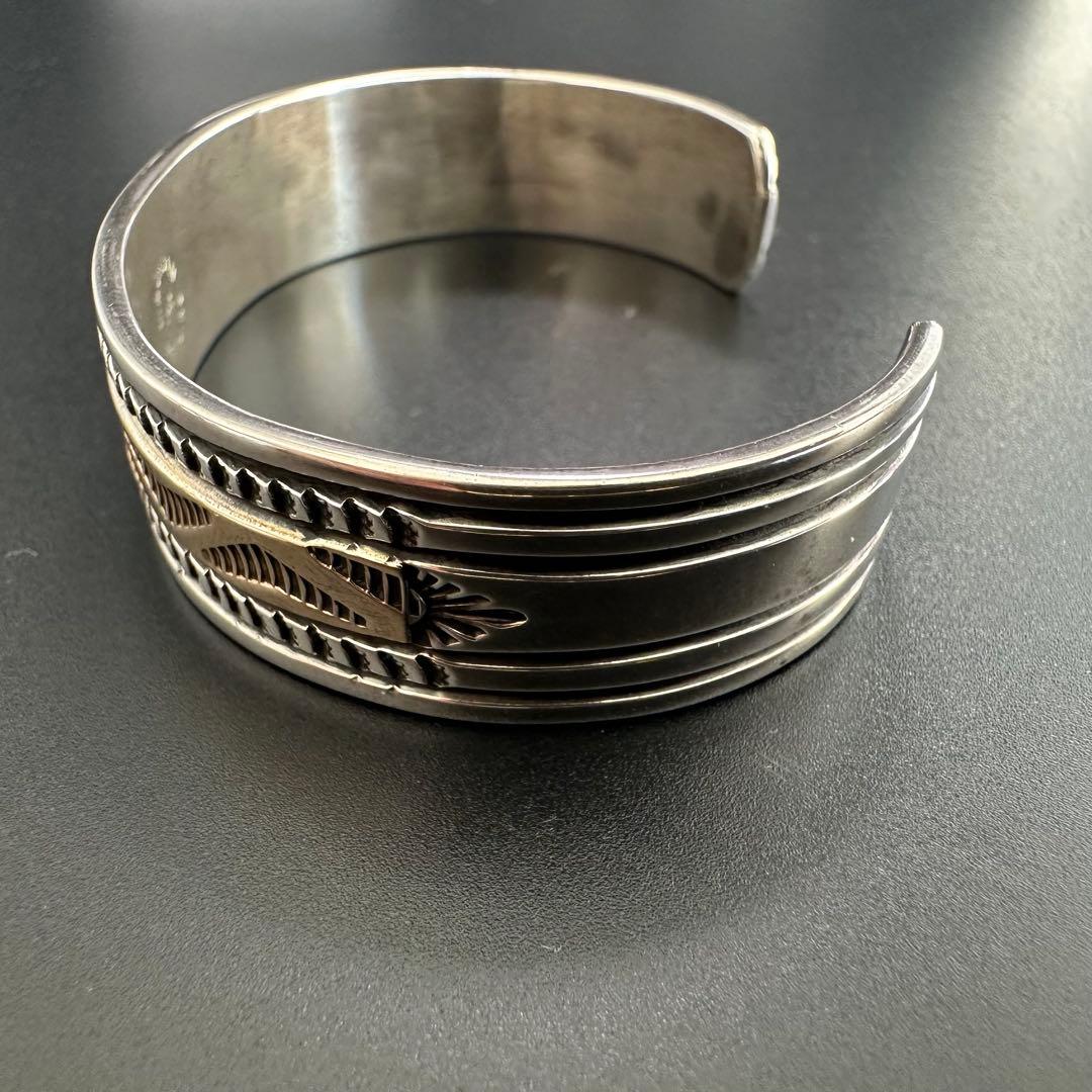 美品 Navajo Bruce Morgan 14K バングル　14mm幅