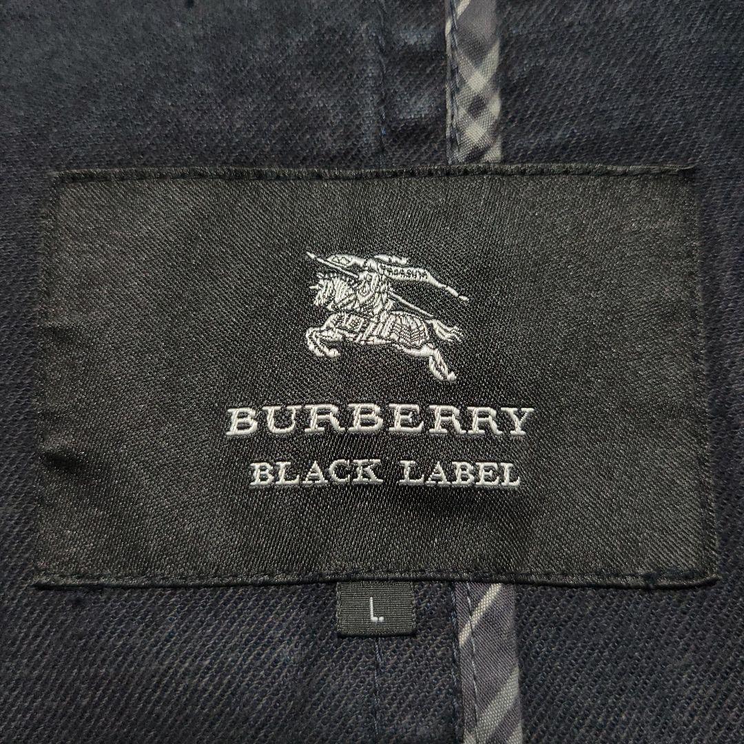 美品 サイズL バーバリーブラックレーベル　トレンチコート デニム ノバチェック