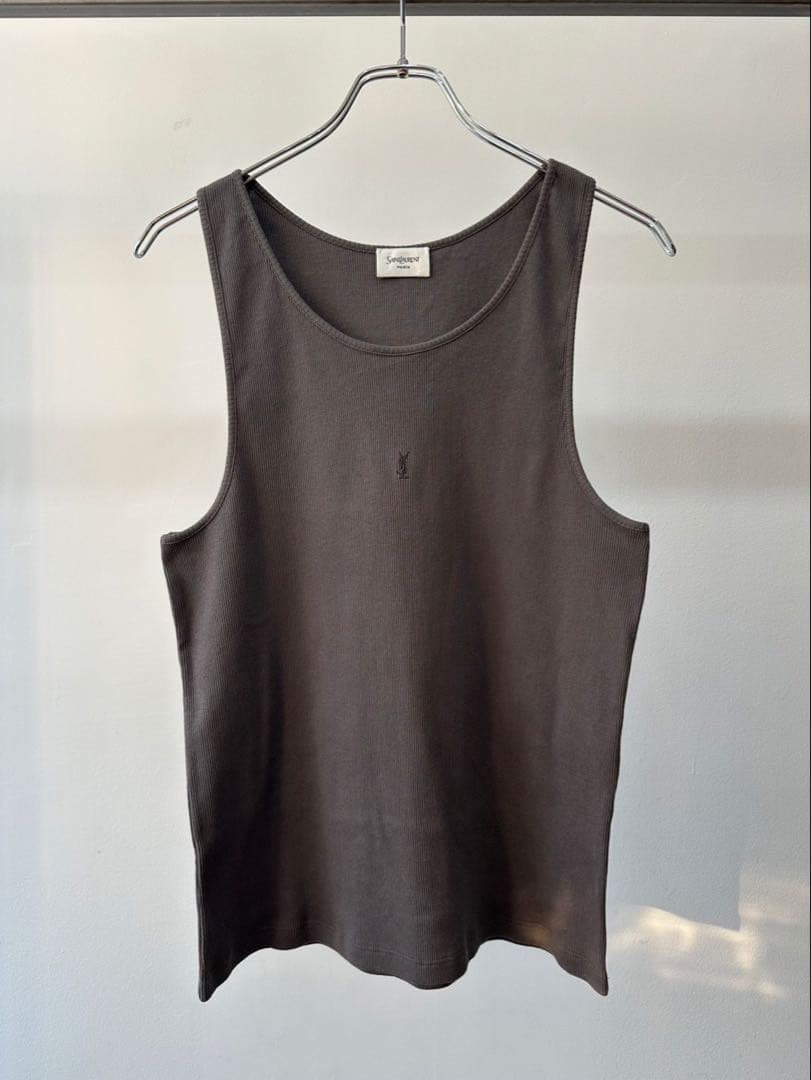 SAINT LAURENT 25SSカサンドラYSLリブタンクトップ