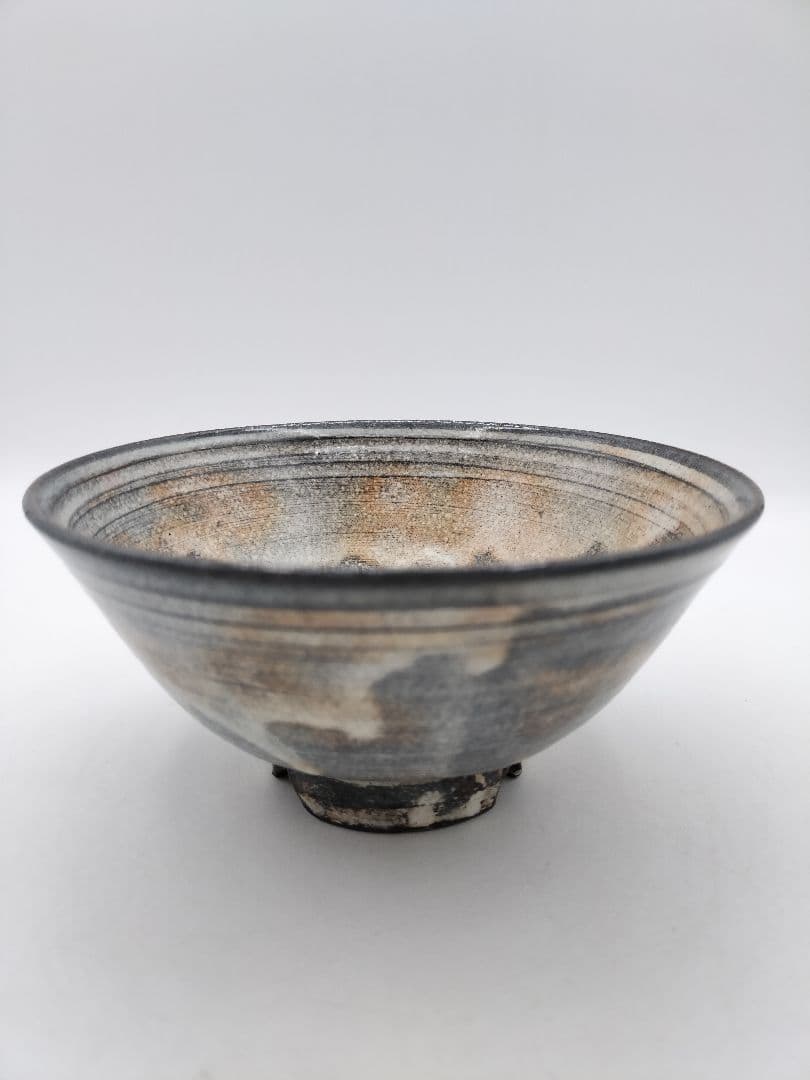 c698 数茶碗 9客 古萩 黄の瀬窯 木箱 茶道具 古物