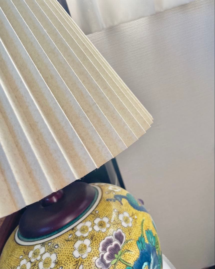 九谷焼きの間接照明　上品なフロアランプ吉田屋孔雀牡丹山茶花高級伝統日本