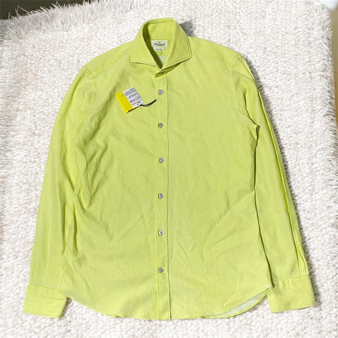 新品 giannetto(ジャンネット) スリムフィット 長袖ホリゾンタルシャツ