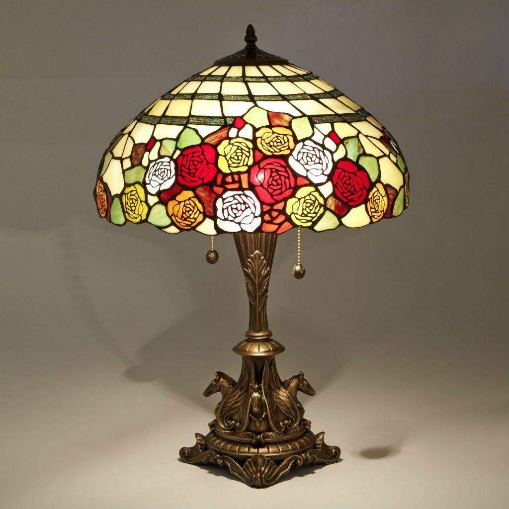 要問合せ♥️品ある愛すべき薔薇空間♥️ステンドグラス　ランプ　ハンドメイド　作品
