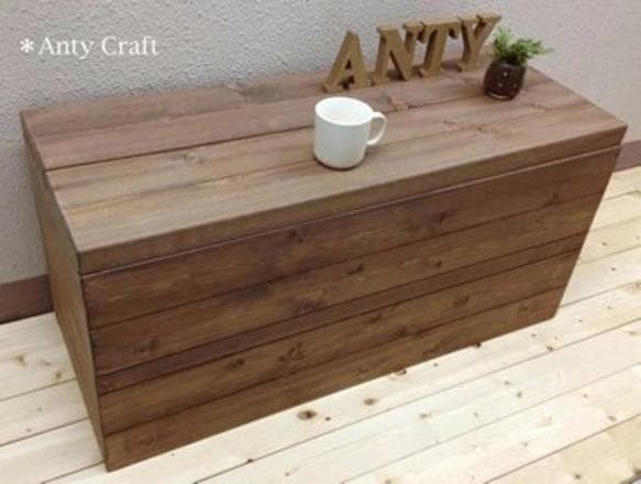 【サイズオーダー可】【引取可能】アンティーク風収納ベンチ UN/UN 幅90cm