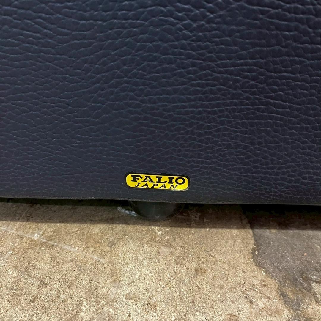 FALIO JAPAN ネイビー レザー 二人掛け ワイドソファー ソファ
