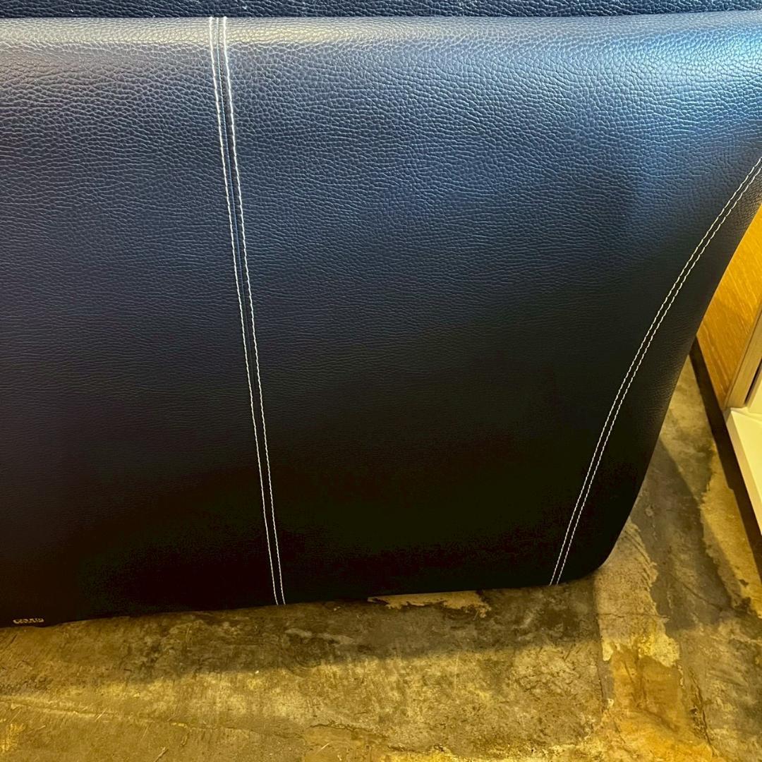 FALIO JAPAN ネイビー レザー 二人掛け ワイドソファー ソファ