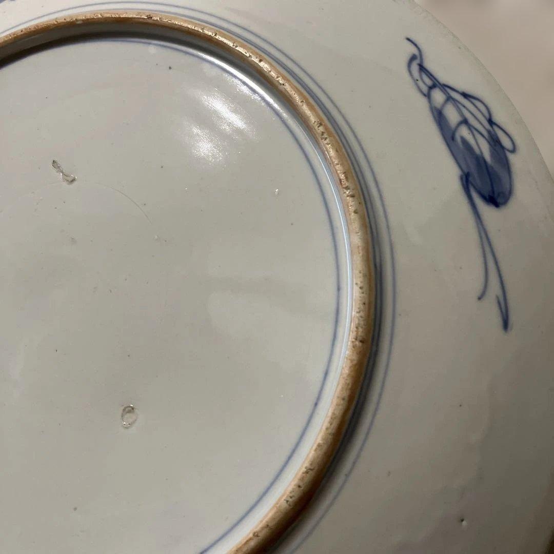 古美術 アンティーク 飾り皿 大皿 二枚組 皿立て二個付き