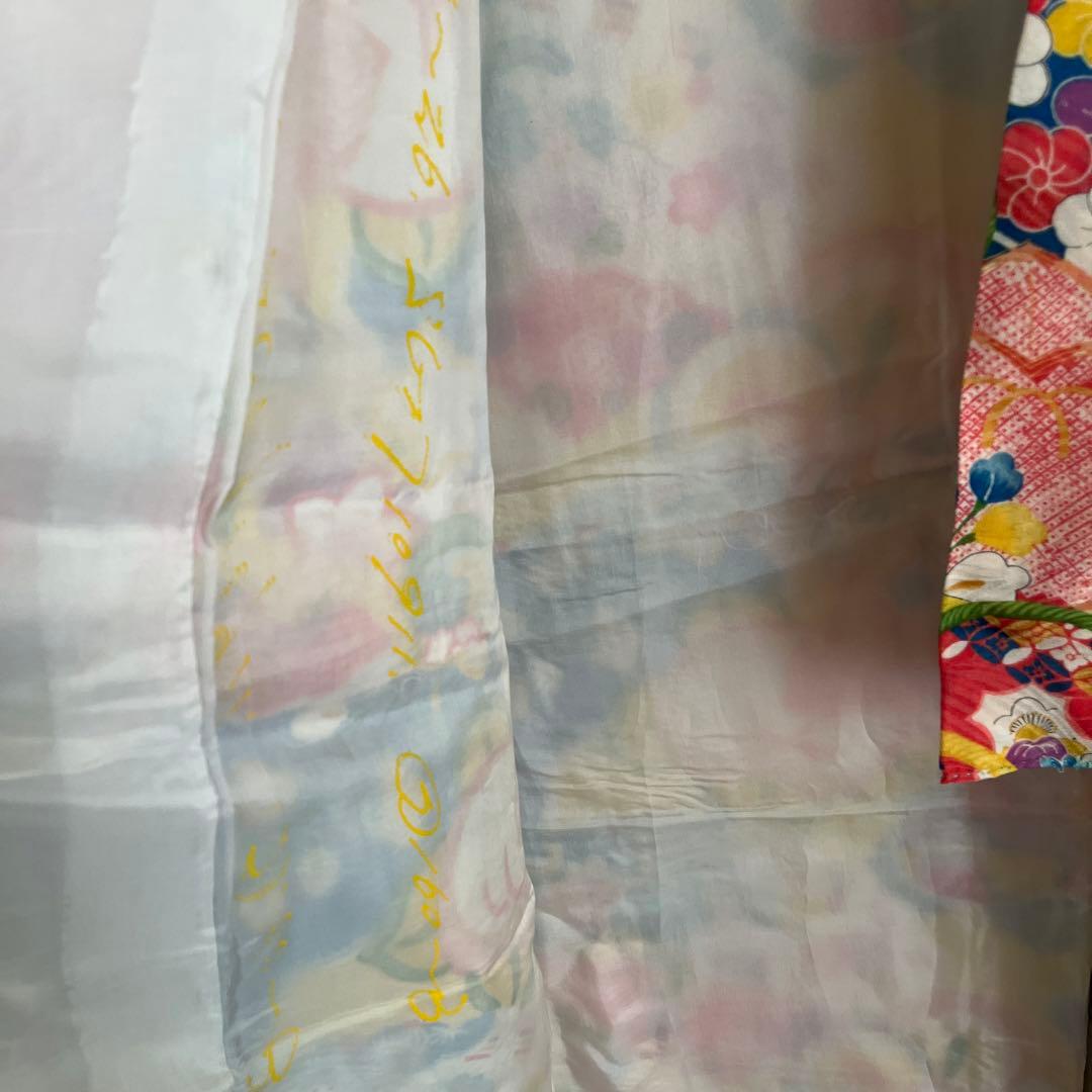 アンティーク　大正ロマン　レア　ターコイズブルーの着物