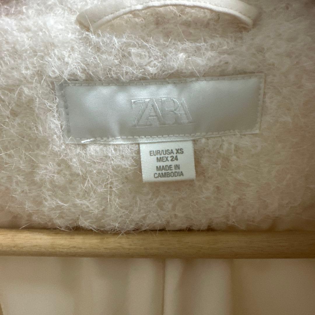 ZARA ブークレ　ダブルブレスト ミディ丈コート