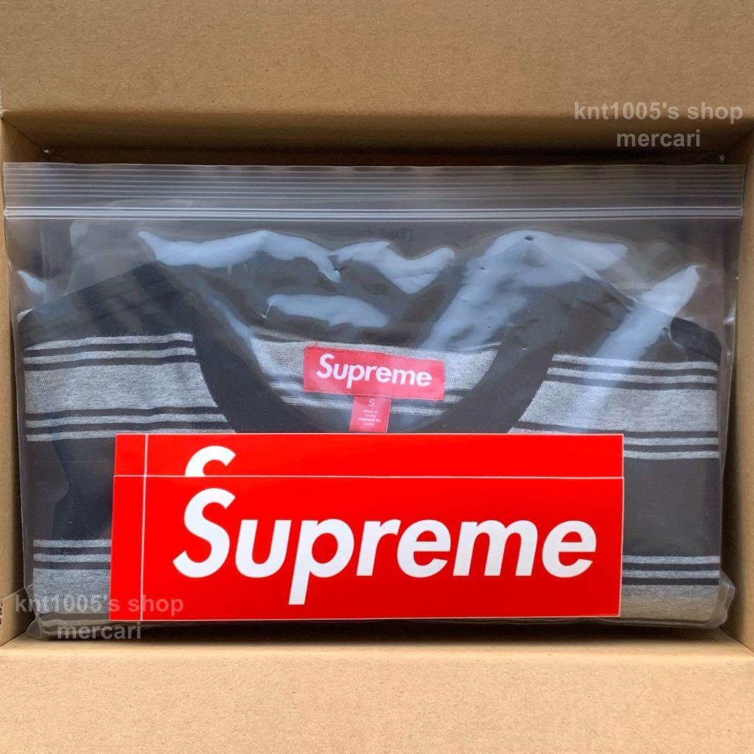 Supreme ロングスリーブ シュプリーム Stripe Tシャツ 黒 S