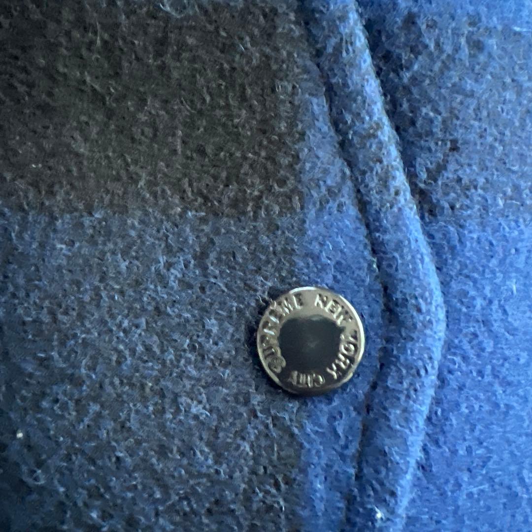 断*)様 Supreme 青・黒チェック クルーザージャケット L