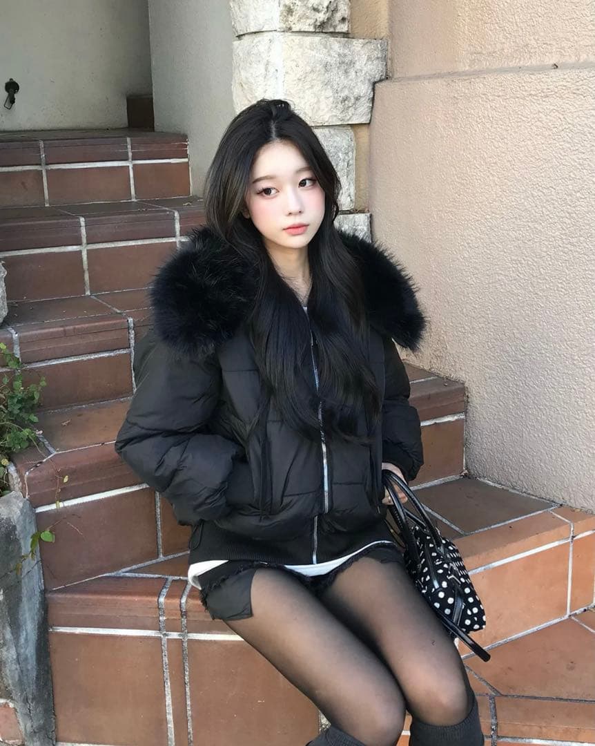 emmy ビッグカラーファータッチブルゾン ダウン