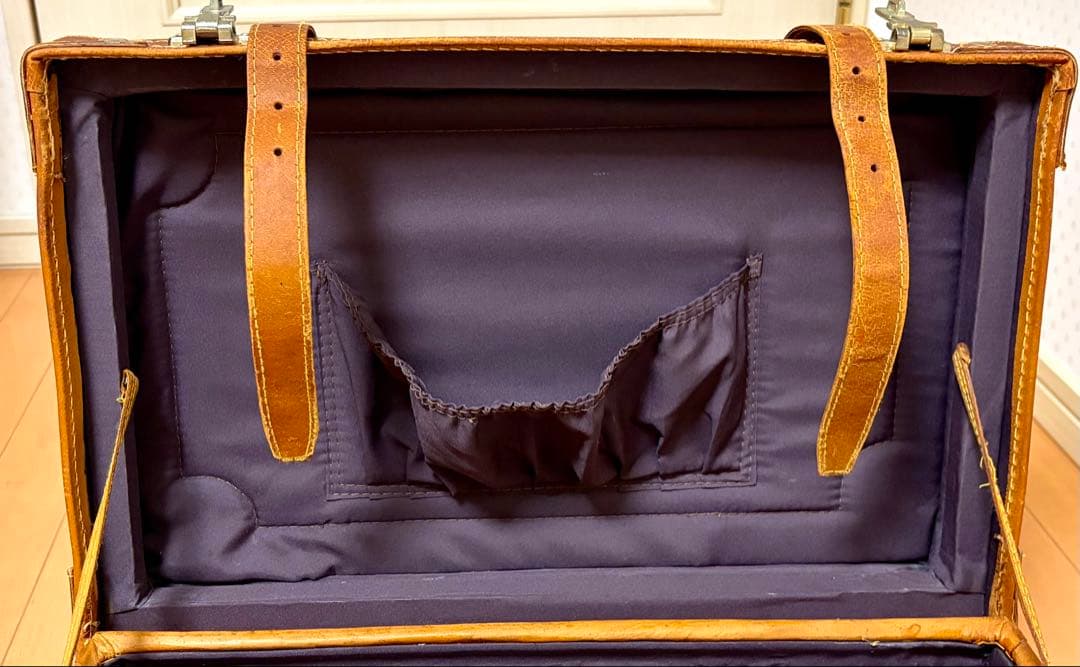 【レア】革製トランクケース アンティークヴィンテージスタイル アサヒビール 鍵付