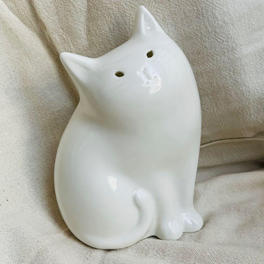 NARUMI 伸 猫型 陶器ランプ テーブルランプ ナルミ ボーンチャイナ