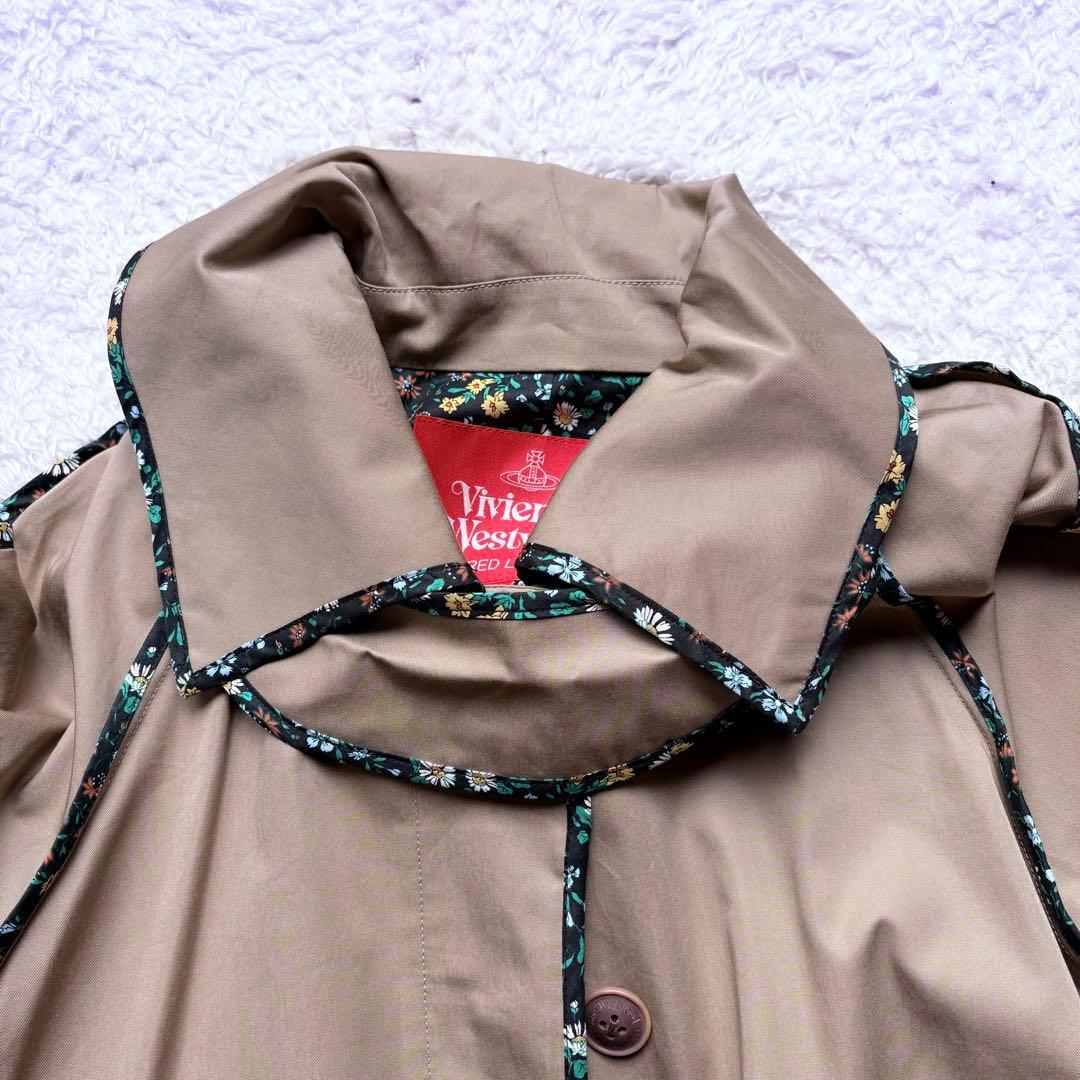 ヴィヴィアンウエストウッド Aライン トレンチコート ロングコート 花柄 紐付き