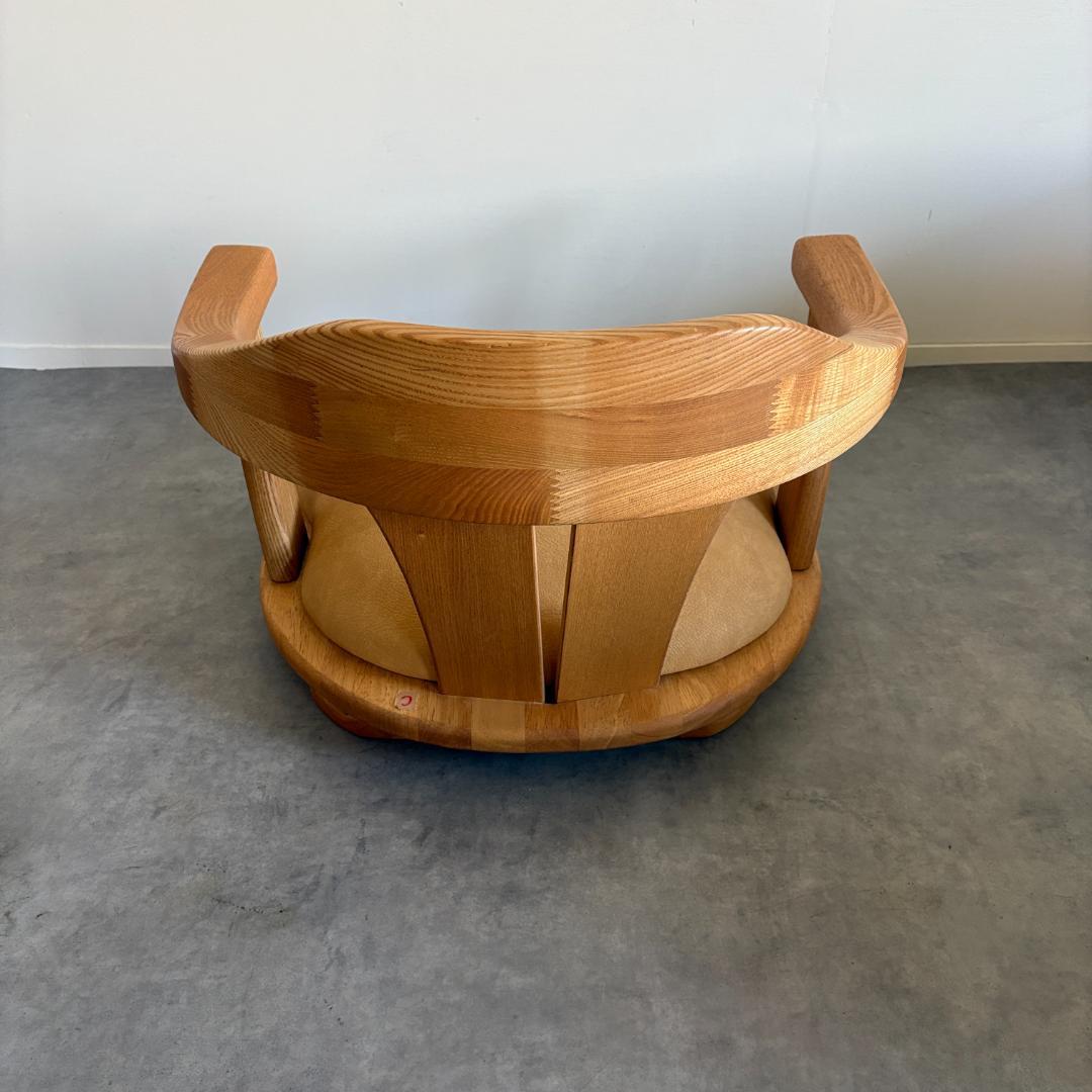 日本製 無垢材 回転座椅子【C】