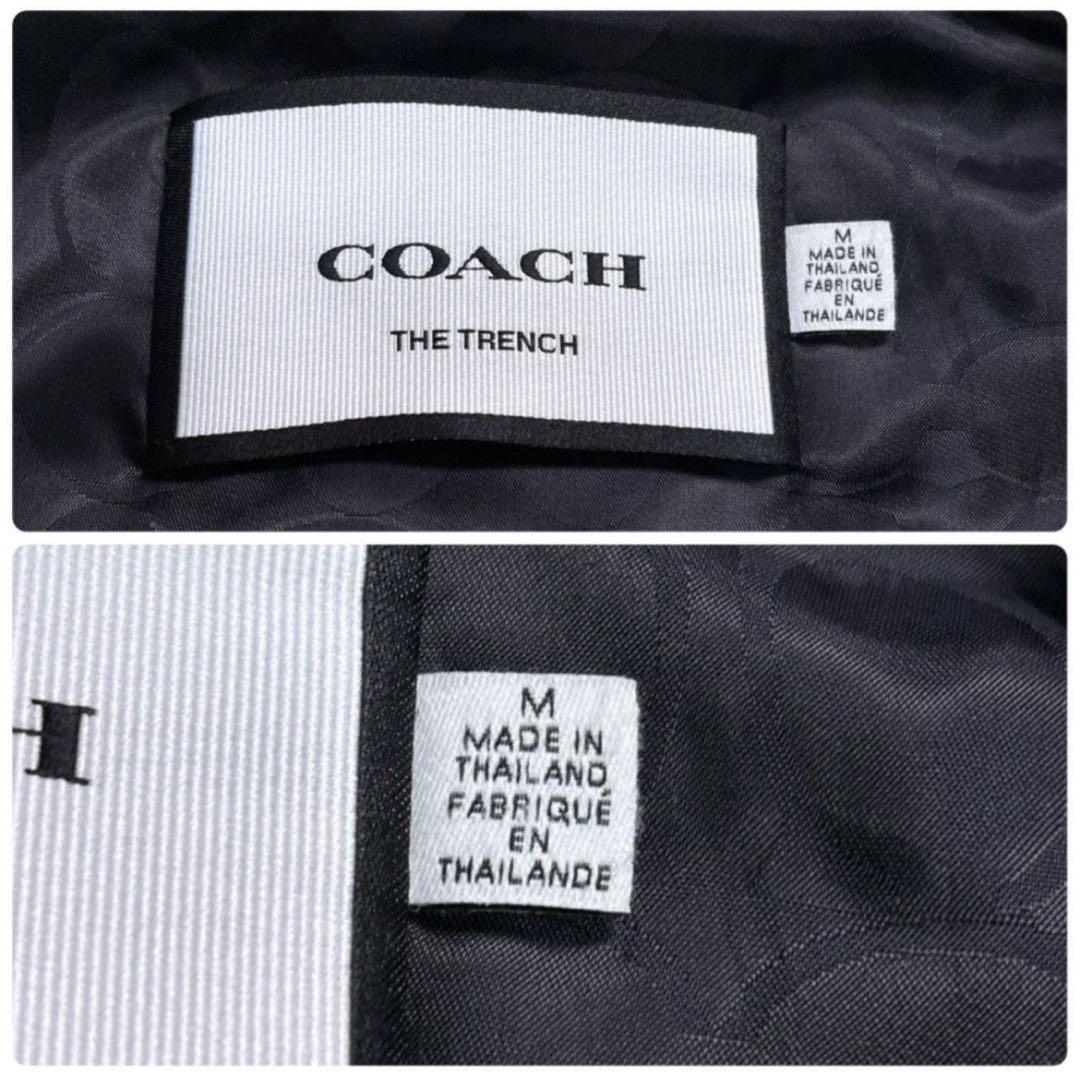 美品　COACH コーチ ステンカラーコート メンズ シグネチャー柄 綿